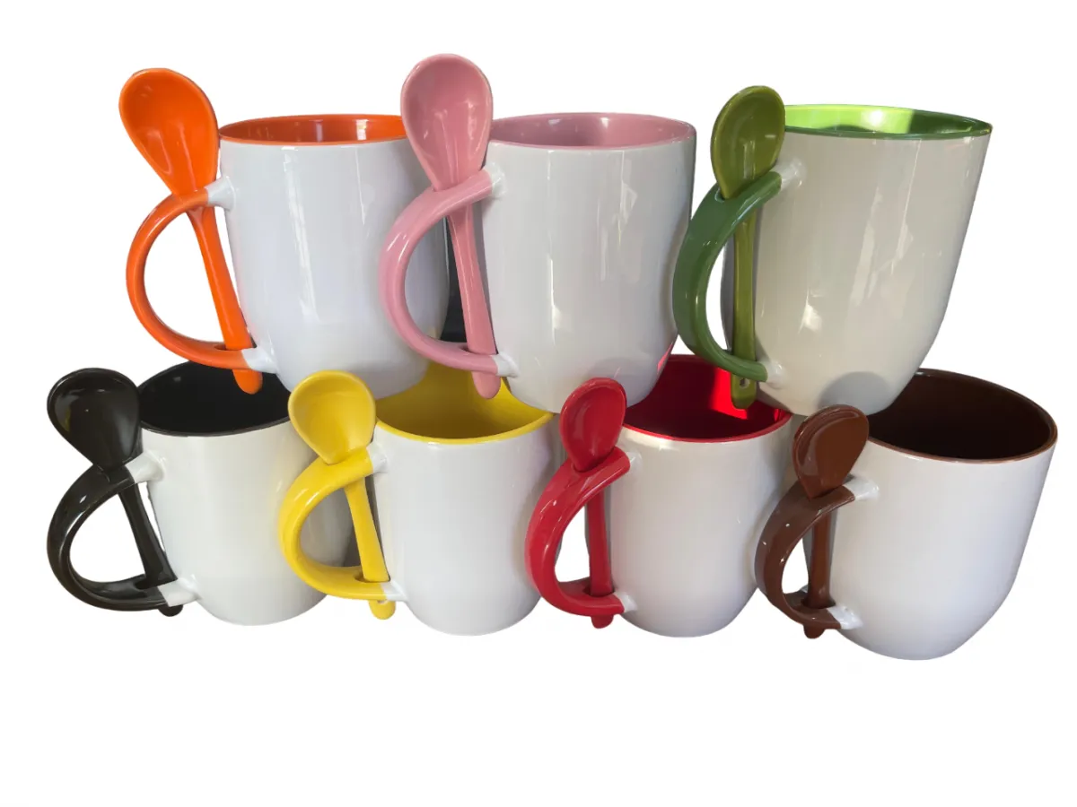 ATACADO CANECA CURVADA C/COLHER  Imagem