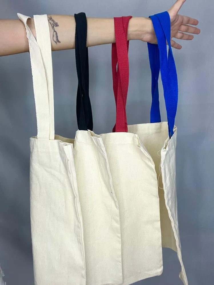 SACOLA DE ALGODÃO ECOBAG 38X28 C/ ALÇA COLORIDA
