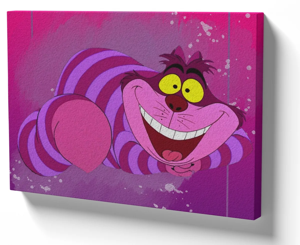 Quadro decorativo tela Gato de Cheshire desenho