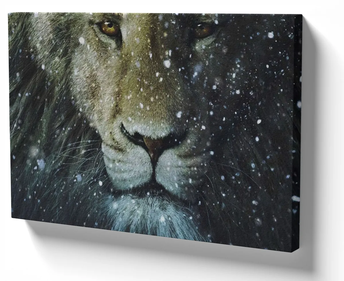 Quadro decorativo tela Leão Nárnia gato felino Imagem