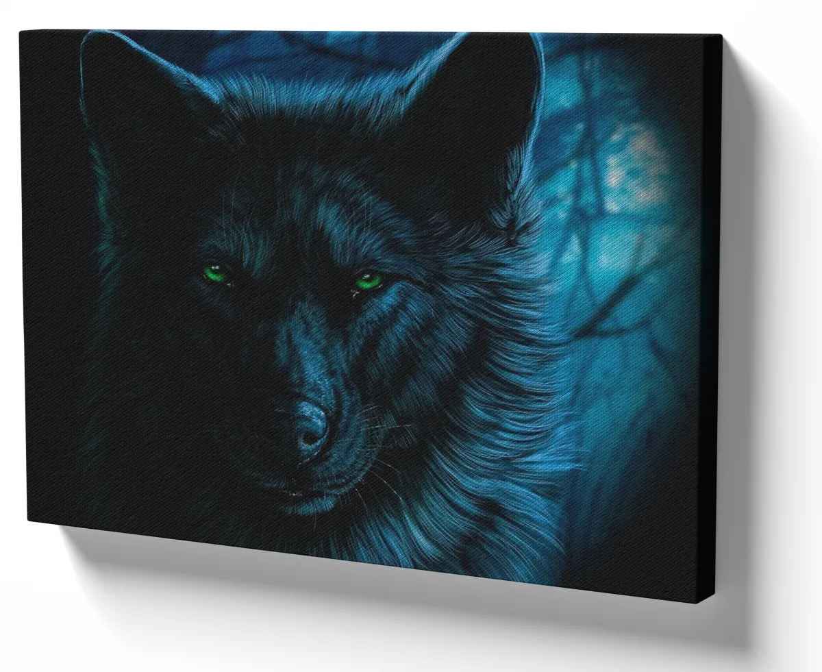 Quadro decorativo tela lobo cachorro dog selva Imagem