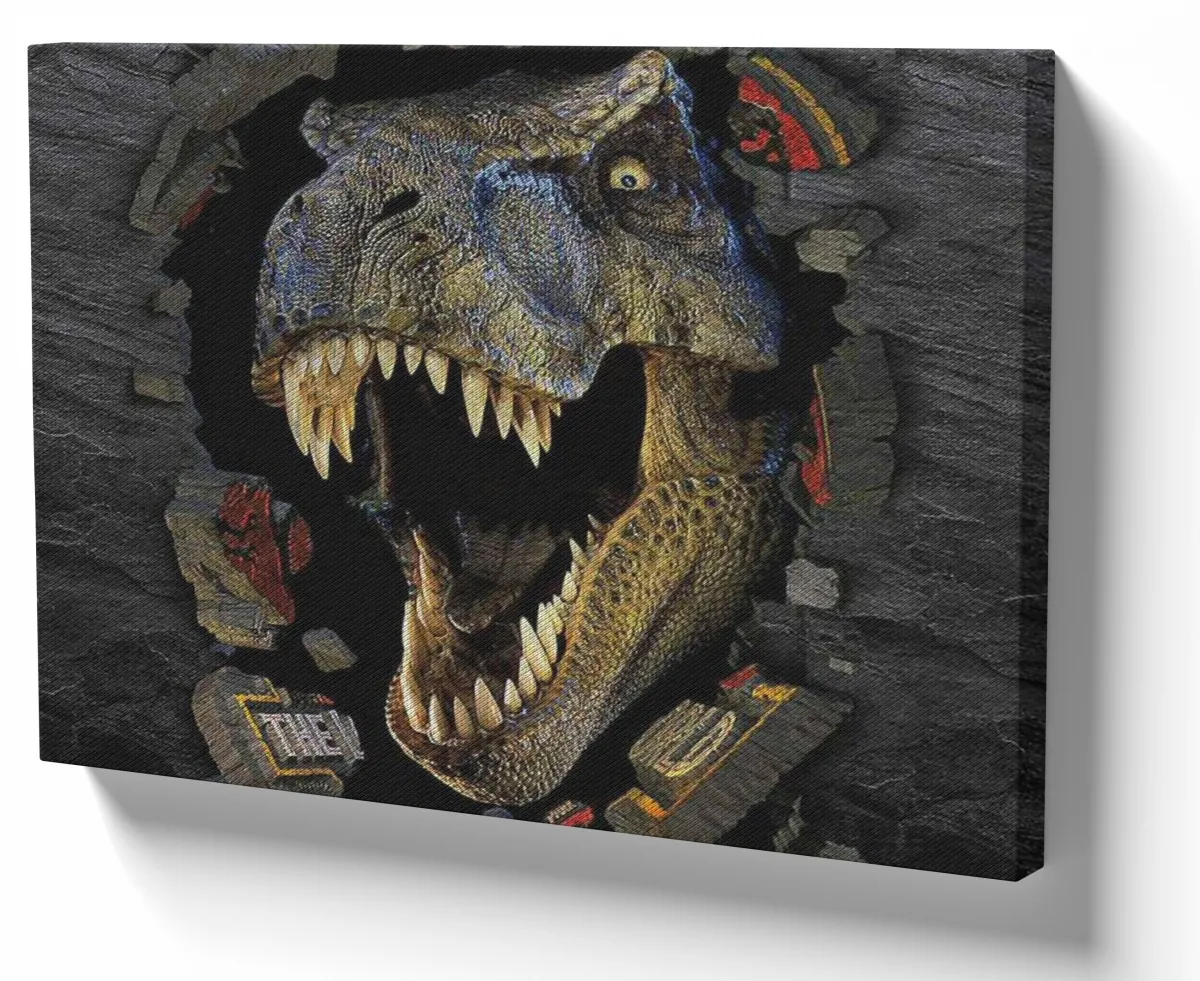 Quadro decorativo tela T Rex dinossauro Imagem