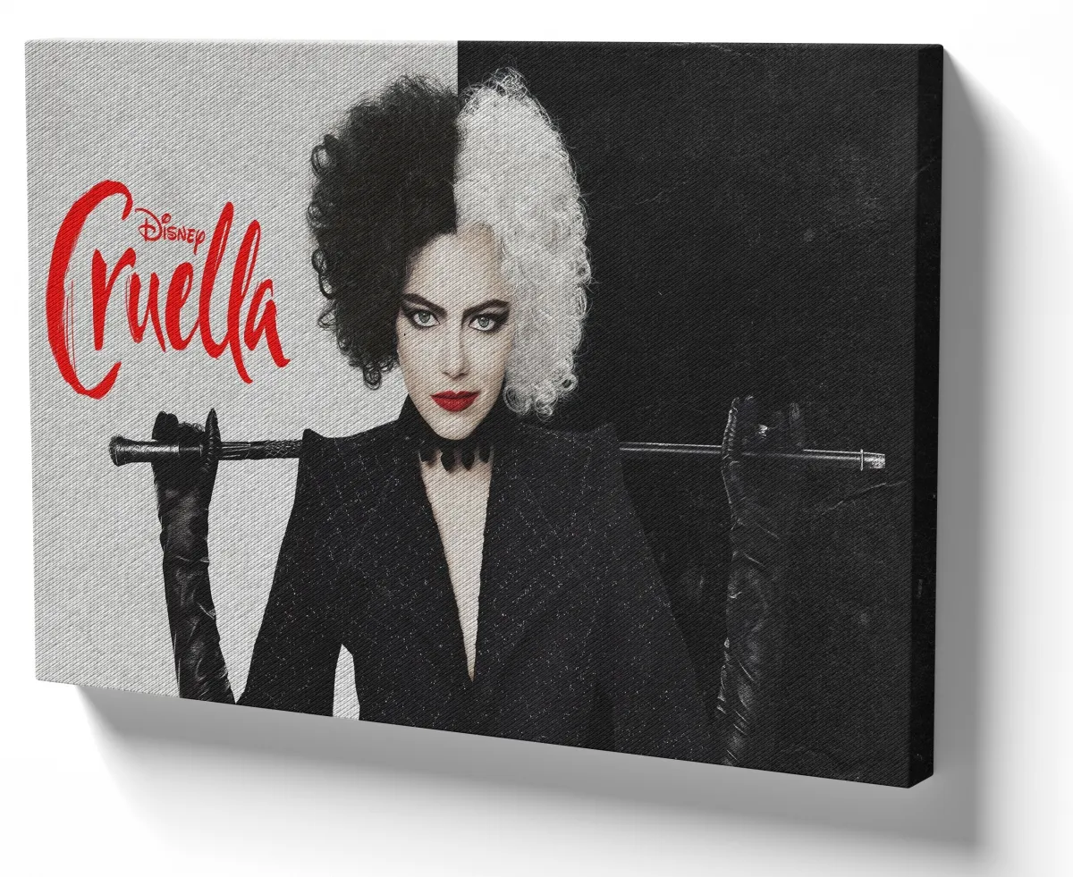 Quadro decorativo tela Cruella Vilã