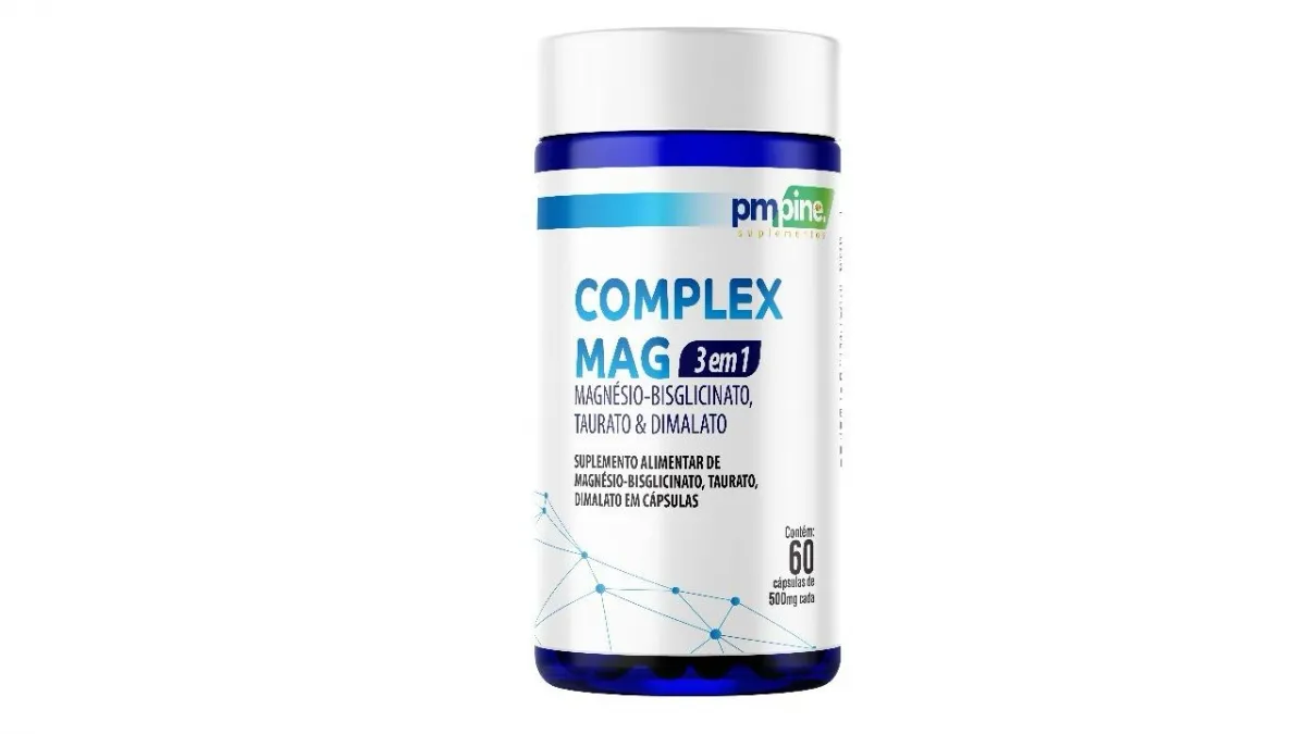 Complex Magnesio 3 em 1 PmPine - 60 Cápsulas