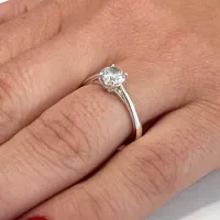 Anel solitário prata alta950 - A03 - Foto 3