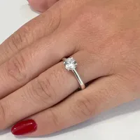 Anel solitário prata alta950 - A03 - Foto 2