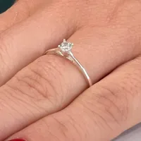  Anel solitário prata alta950 - AG3 - Foto 2