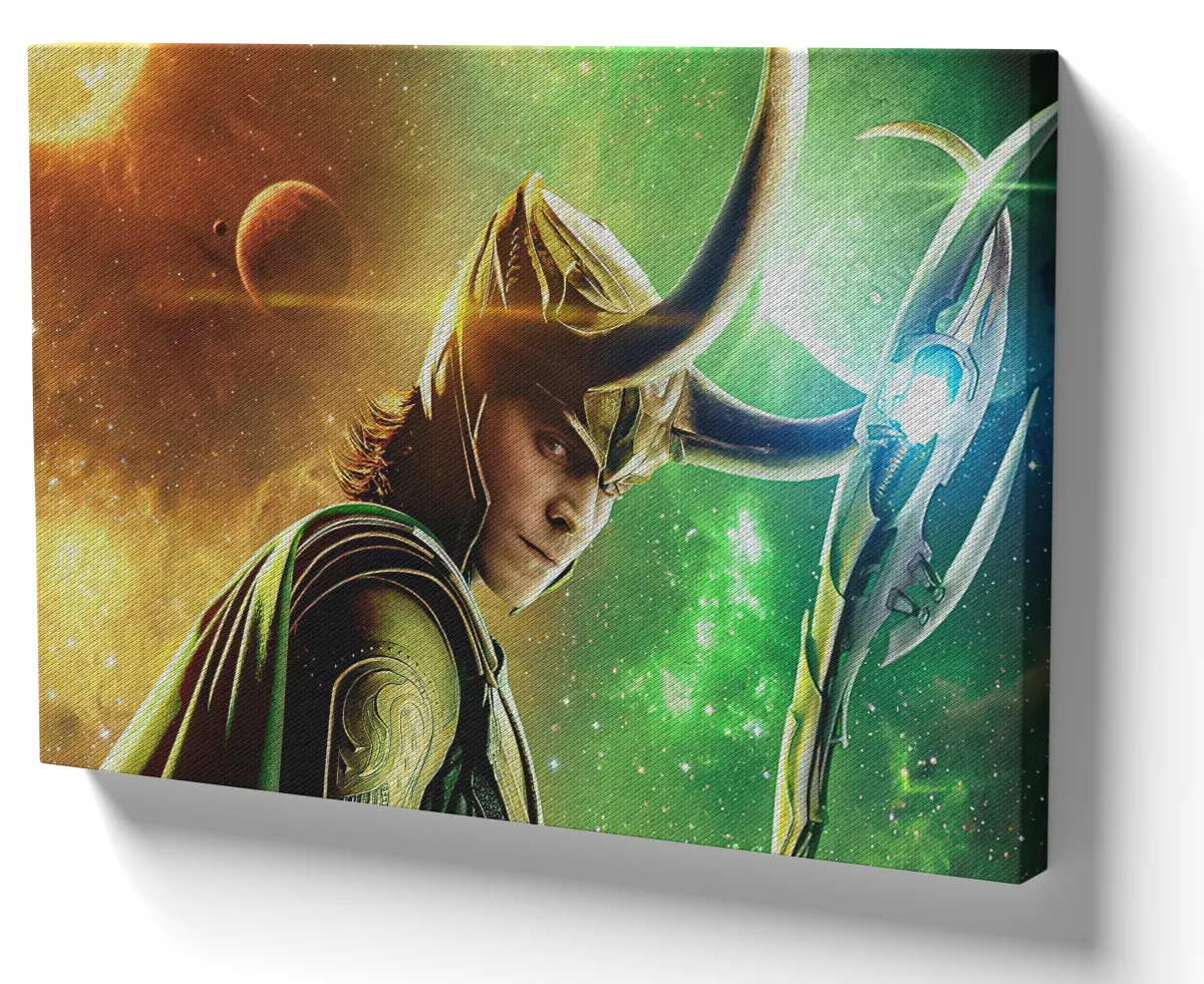 Quadro decorativo tela Loki cetro