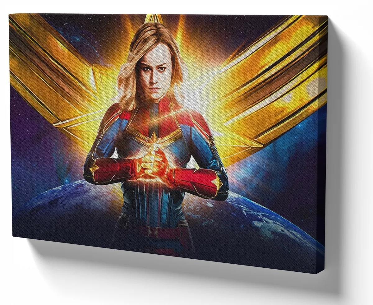 Quadro decorativo tela Capitã Marvel mãos Imagem