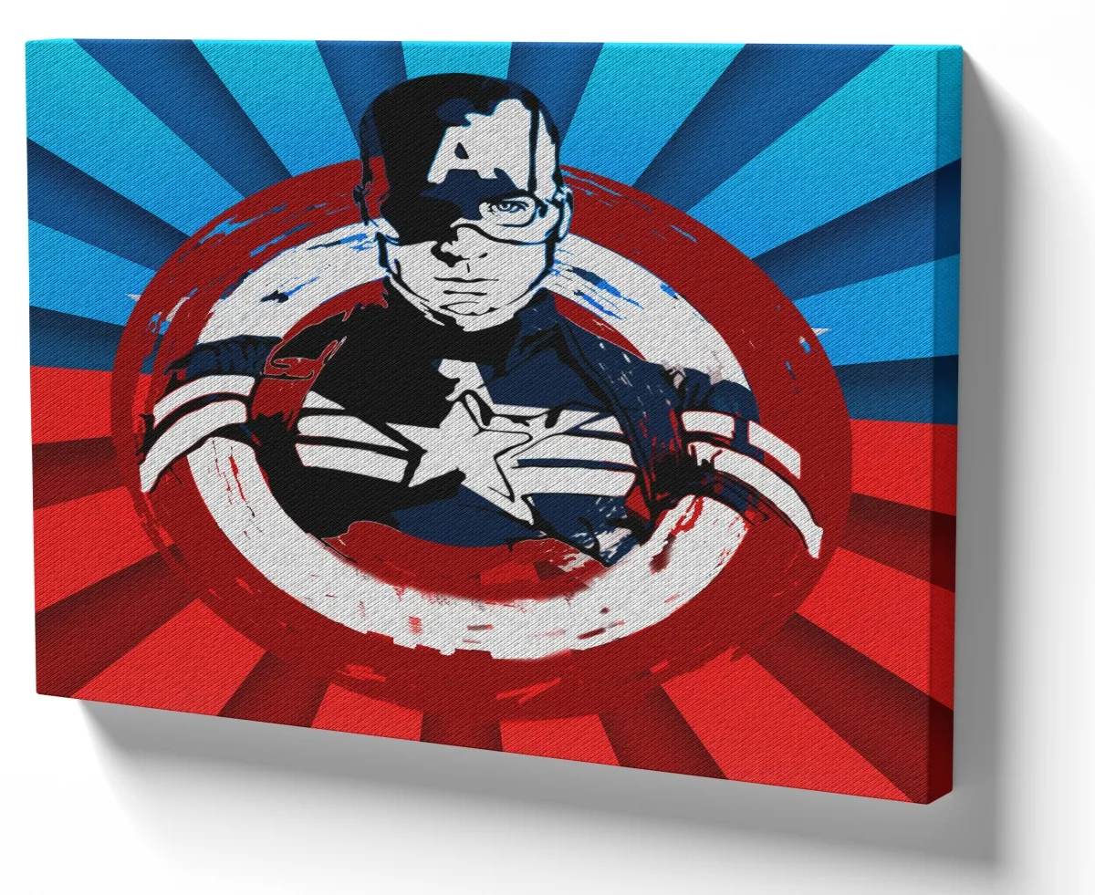 Quadro decorativo tela Capitão América escudo Imagem