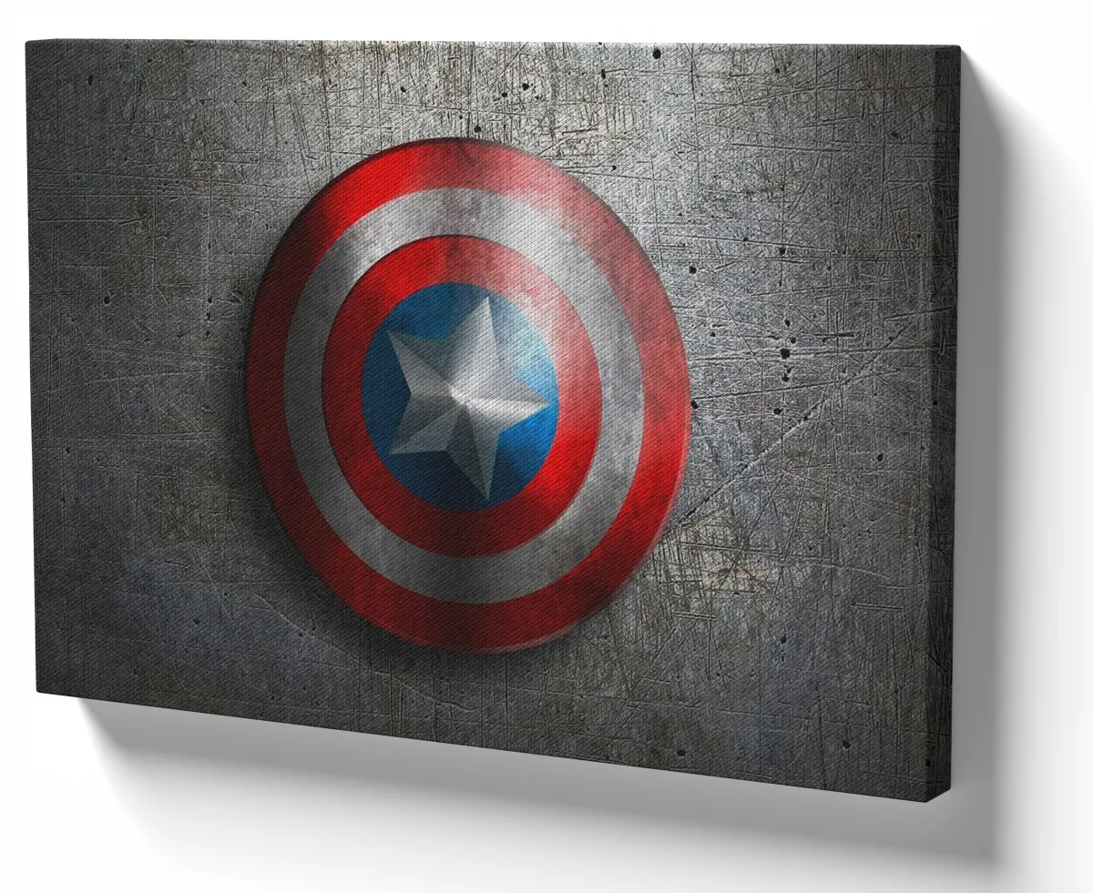 Quadro decorativo tela Capitão America Escudo marvel