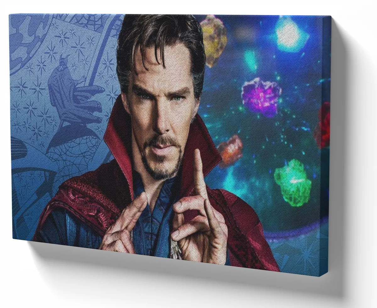 Quadro decorativo tela Doutor Estranho jóias do infinito Imagem