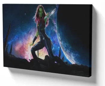 Quadro decorativo tela Gamora espada