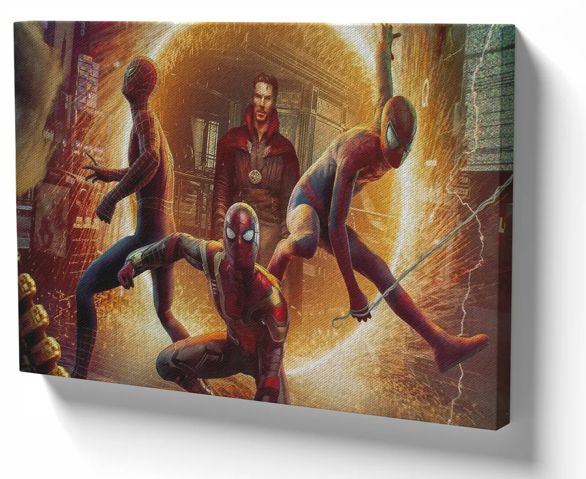 Quadro decorativo tela Homem Aranha 3 peter Dr Estranho
