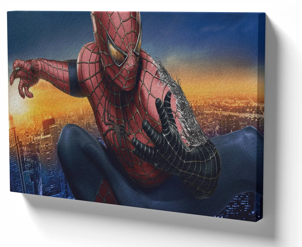 Quadro decorativo tela Homem Aranha negro Imagem