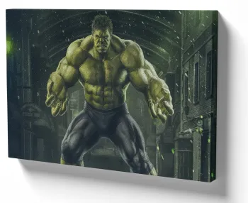 Quadro decorativo tela Hulk verde