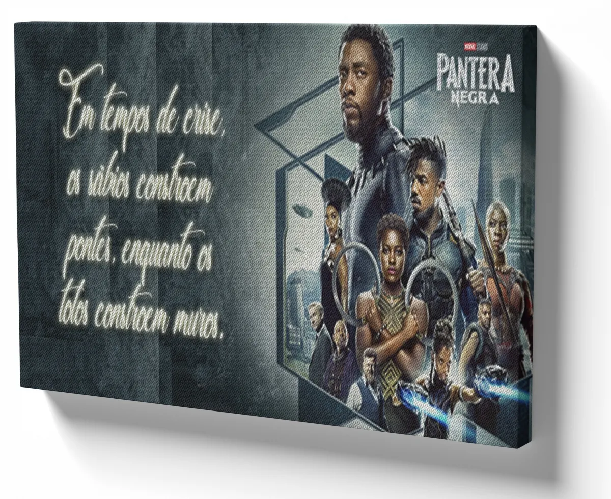 Quadro decorativo tela Pantera negra em tempos de crise