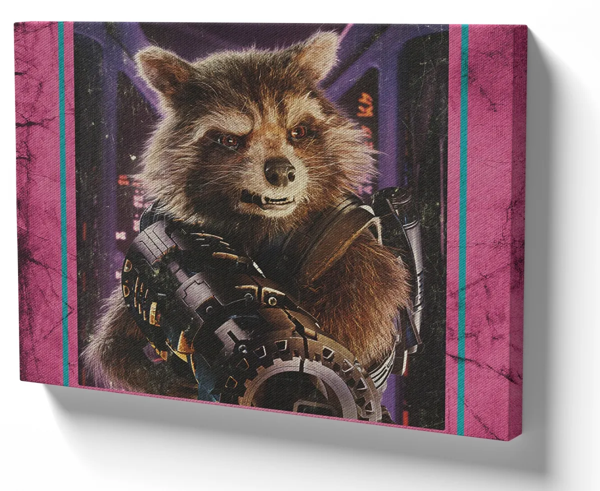 Quadro decorativo tela Rocket guardioes galaxia Imagem