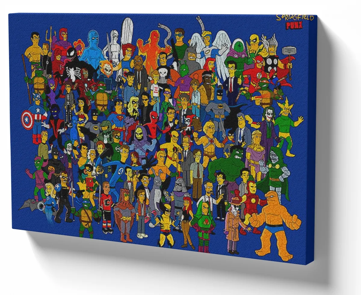 Quadro decorativo tela simpsons super herois marvel Imagem