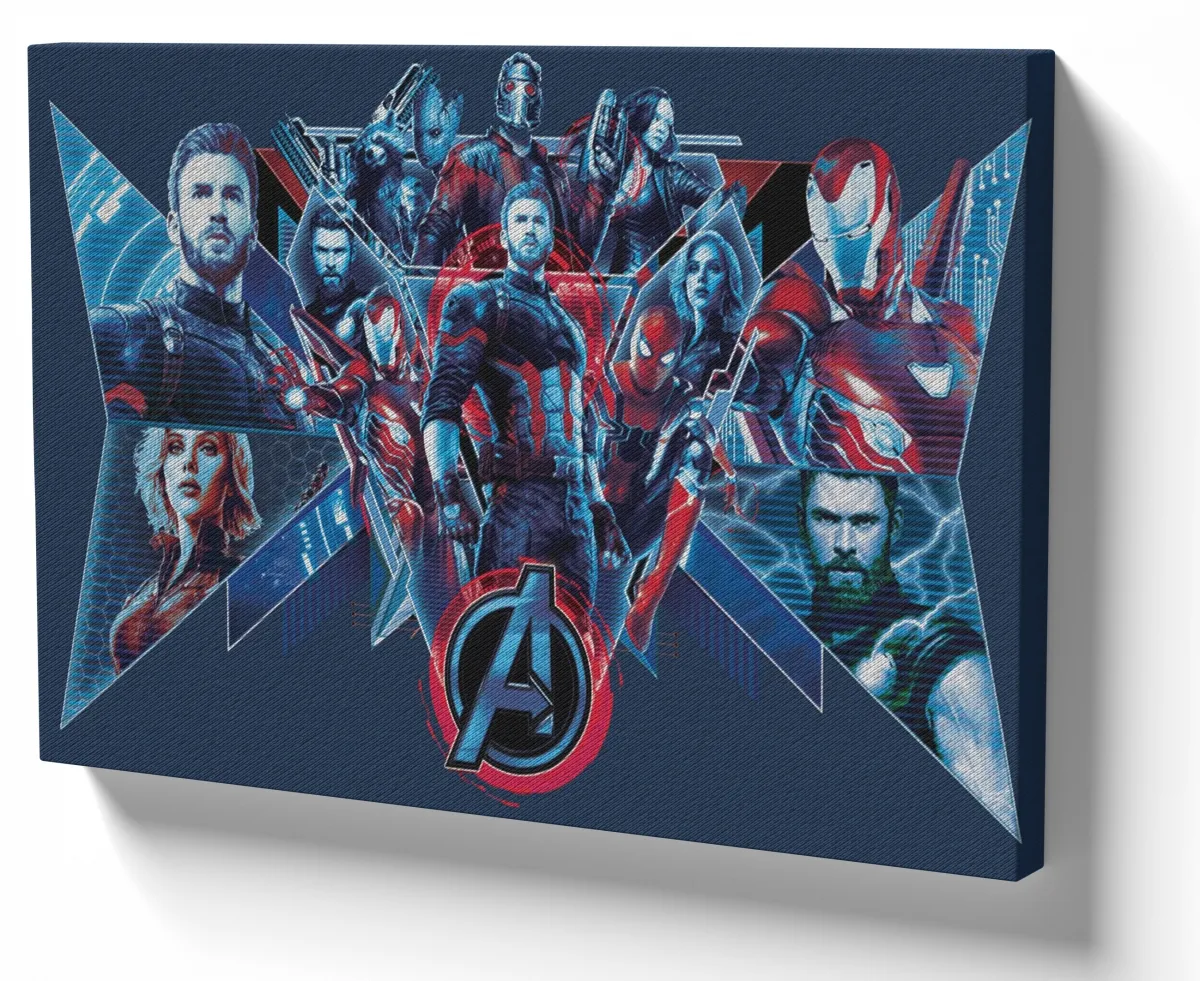 Quadro decorativo tela Vingadores Guerra Infinita azul