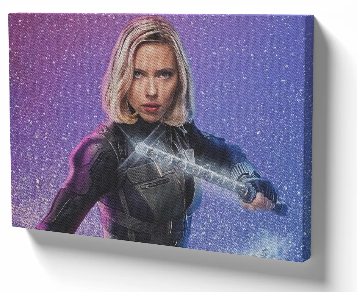 Quadro decorativo tela Viúva Negra bastão Imagem