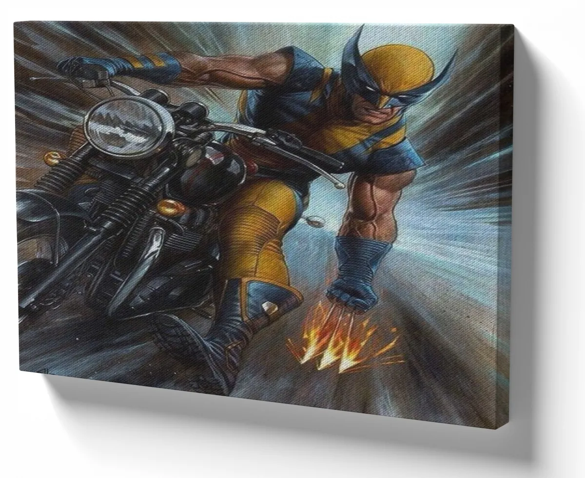 Quadro decorativo tela Wolverine moto