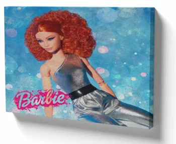 Quadro decorativo tela Barbie ruiva
