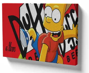 Quadro decorativo tela bart simpsons Cerveja Duff skate