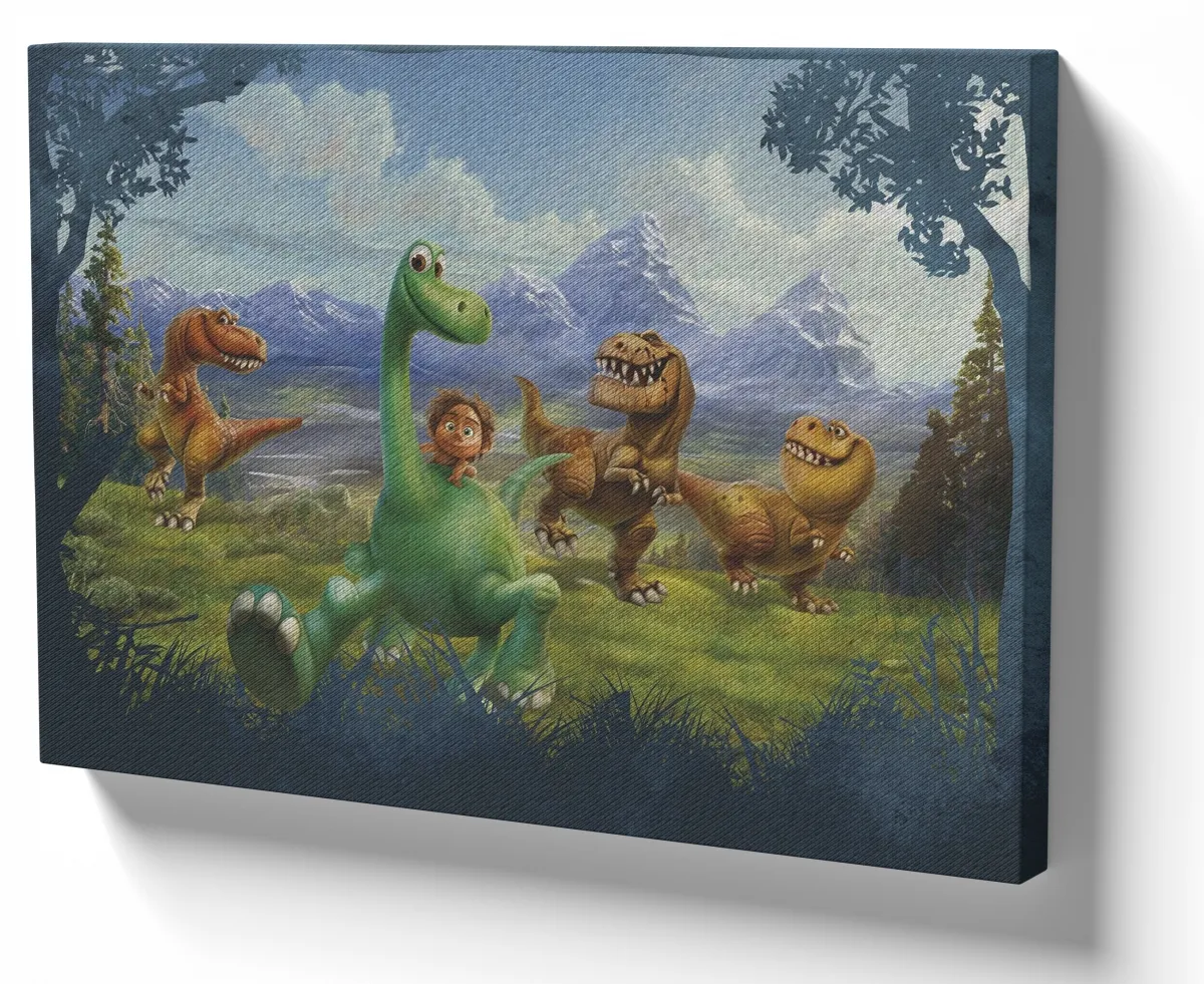 Quadro decorativo tela Bom Dinossauro desenho rex infantil Imagem