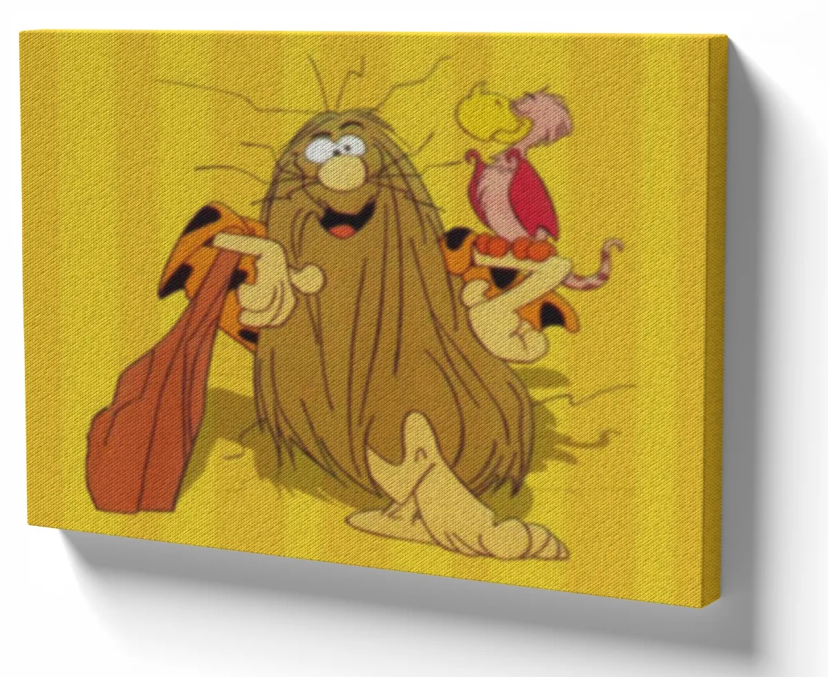 Quadro decorativo tela Capitão Caverna amarelo herói