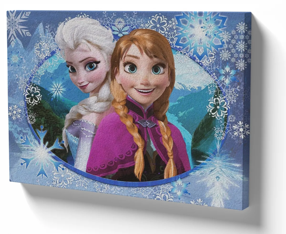 Quadro decorativo tela Frozen Elza e Anna Imagem