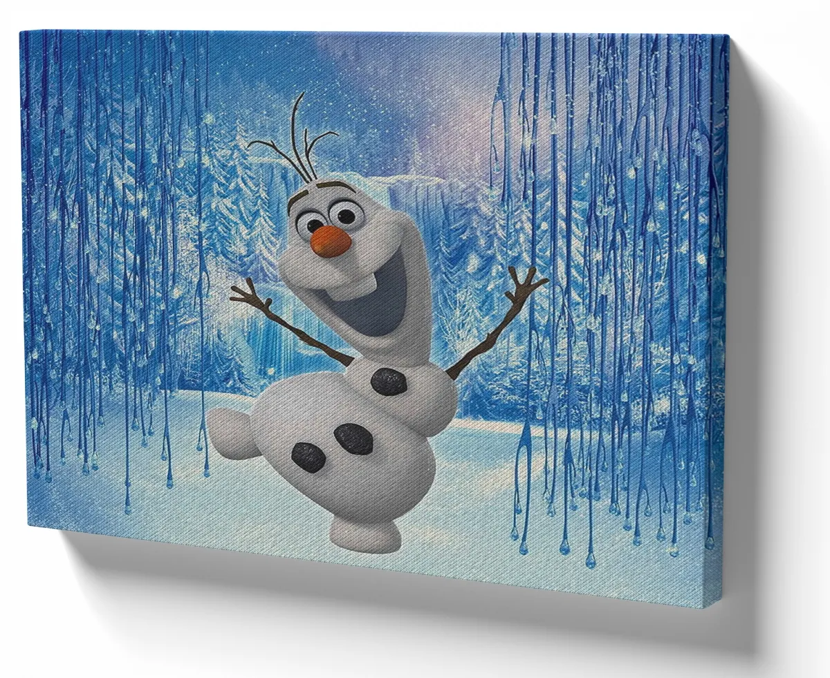 Quadro decorativo tela Frozen Olaf neve