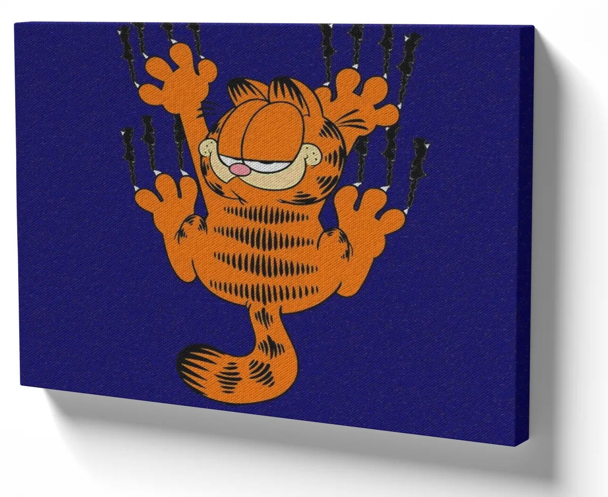 Quadro decorativo tela Garfield unhas gato gatinho