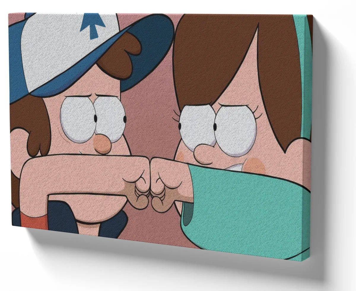 Quadro decorativo tela Gravity Falls Dipper e Mable