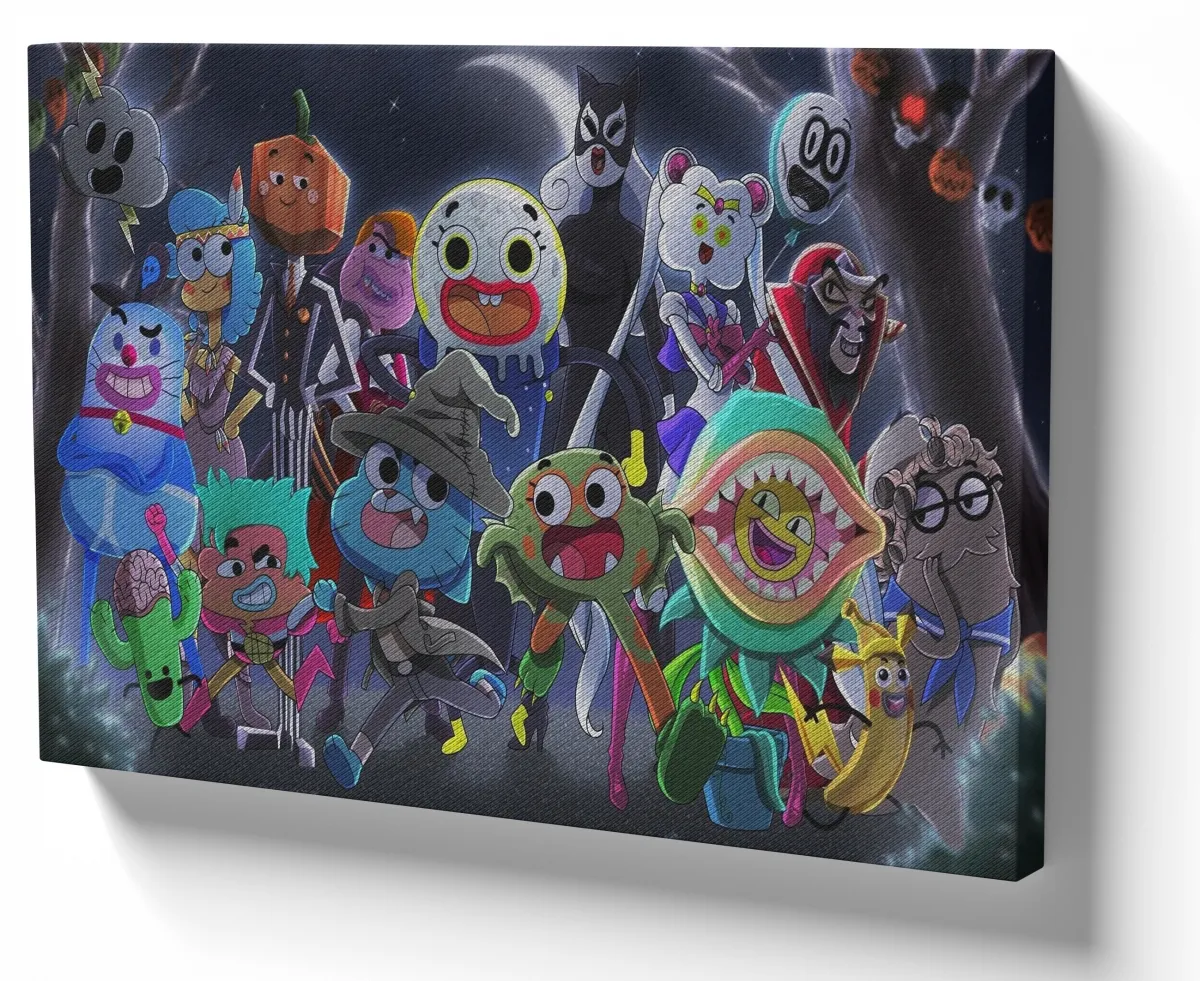 Quadro decorativo tela Gumball Halloween desenho