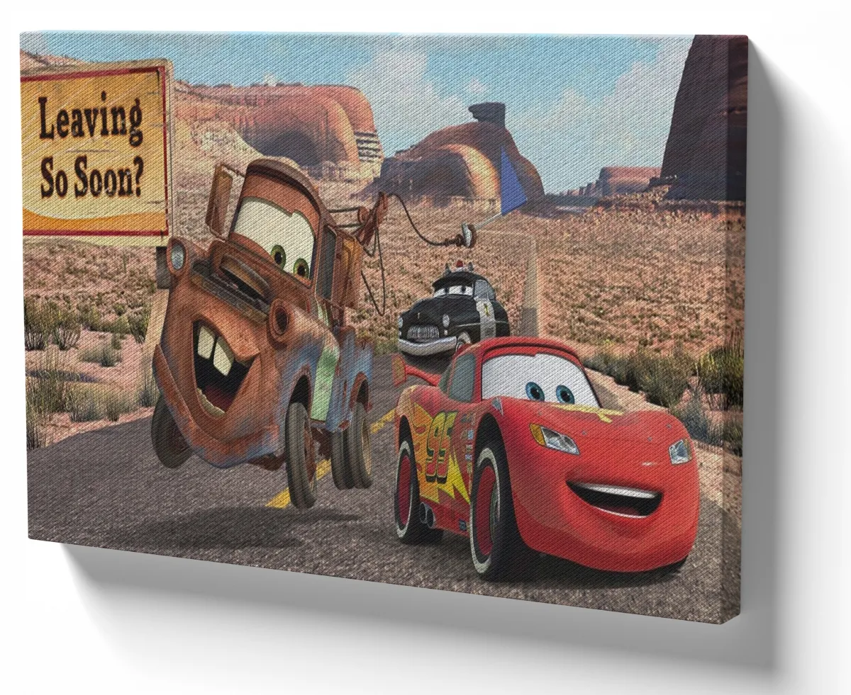 Quadro decorativo tela McQueen e Mate