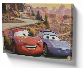 Quadro decorativo tela McQueen e Sally