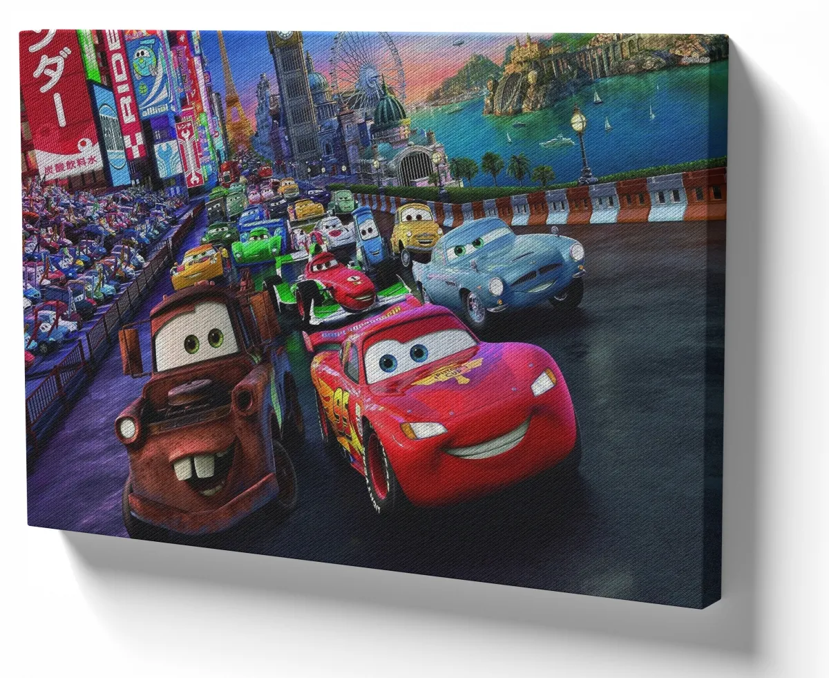 Quadro decorativo tela McQueen em carros cars
