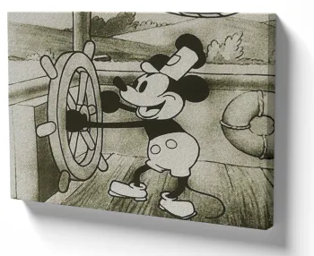 Quadro decorativo tela Mickey mouse antigo