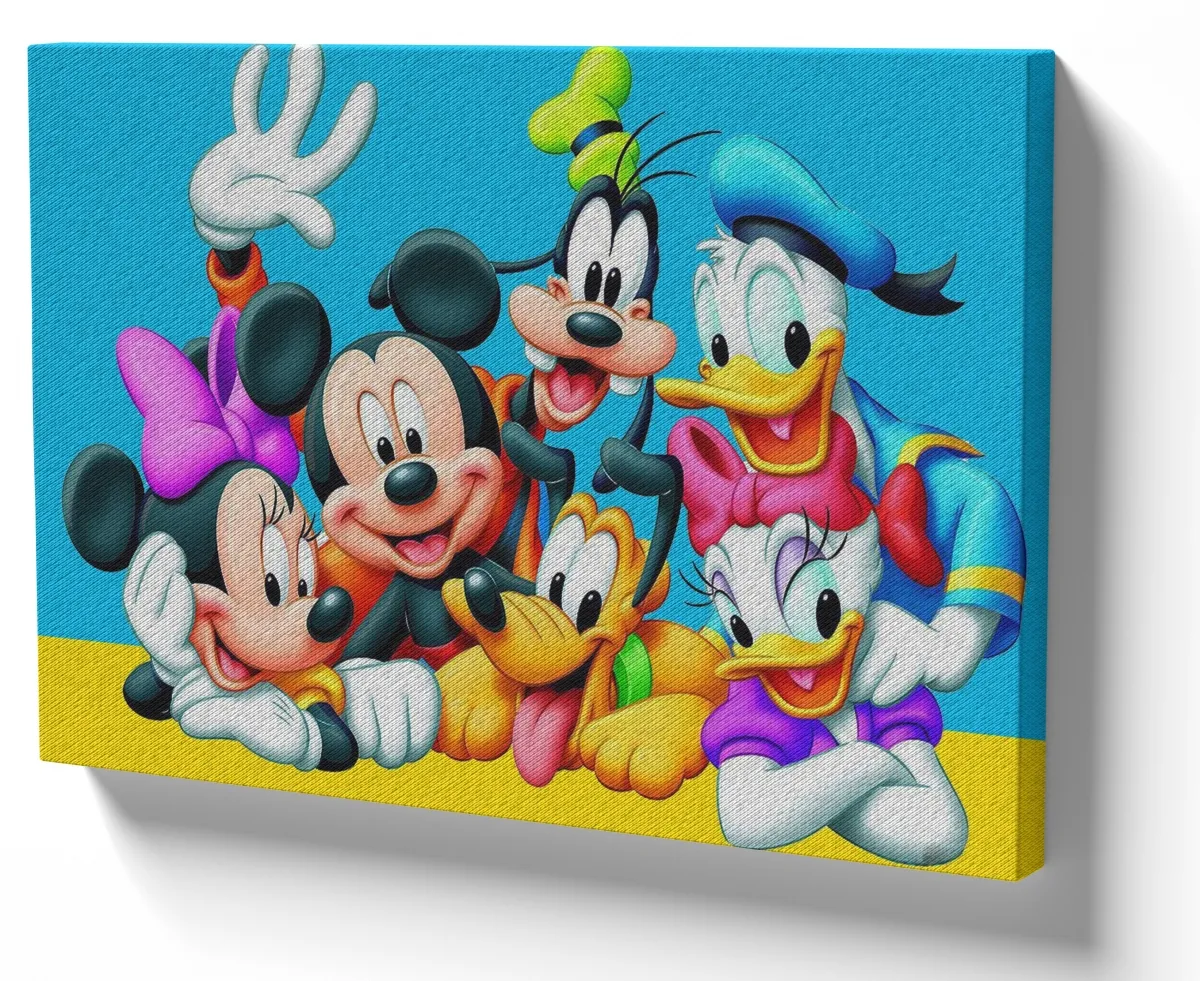 Quadro decorativo tela Mickey pateta pluto donald minnie