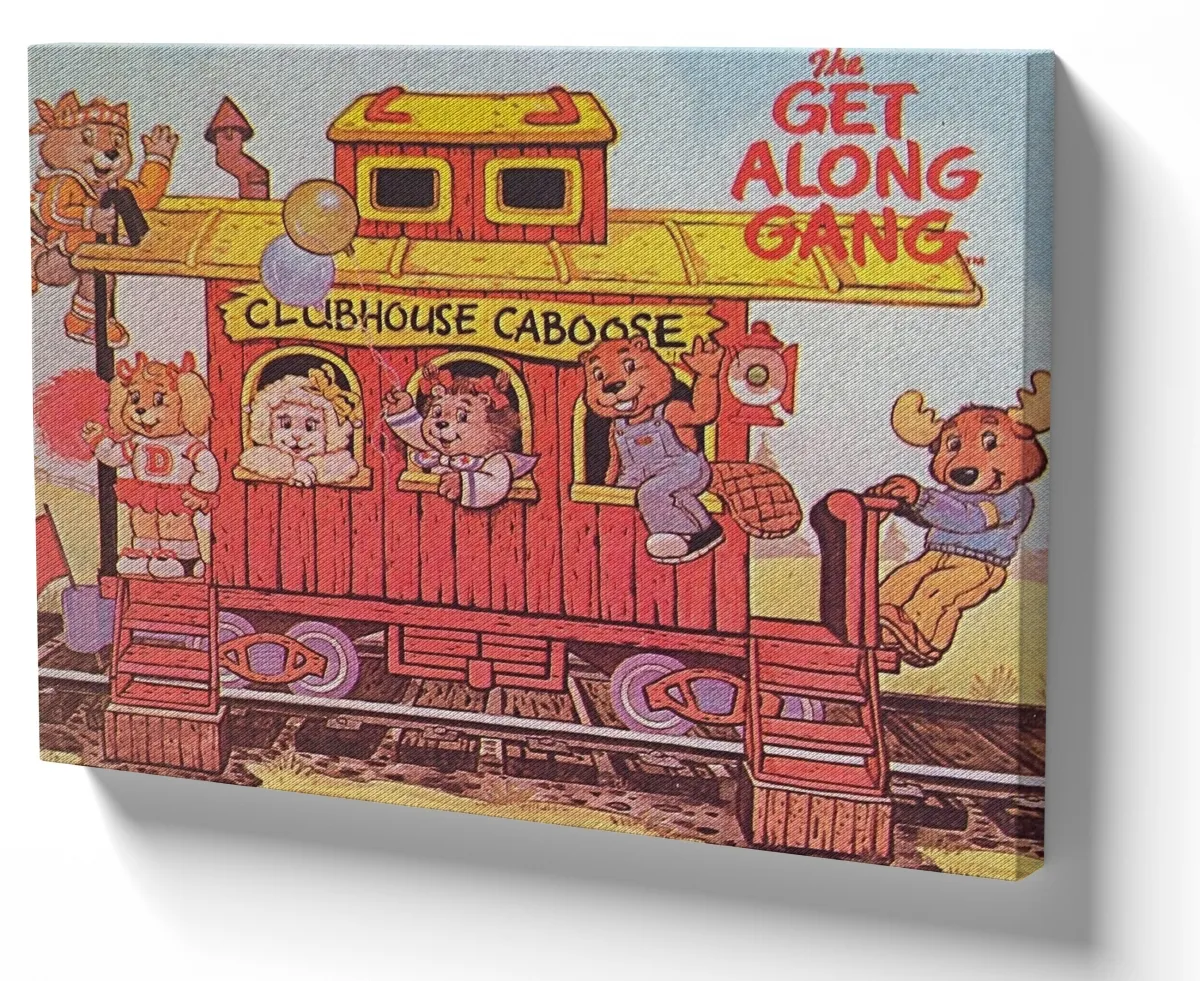 Quadro decorativo tela Nossa turma trem