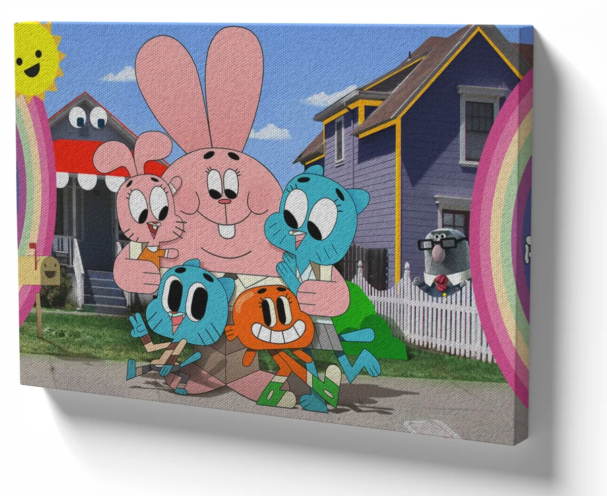 Quadro decorativo tela O incrível mundo de Gumball família