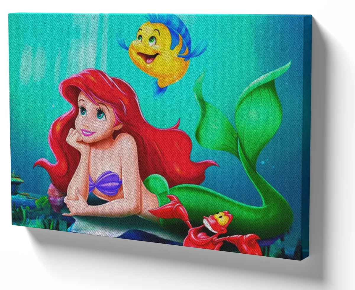 Quadro decorativo tela Pequena Sereia linguado Imagem