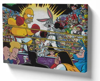 Quadro decorativo tela Personagens homer perna longa box