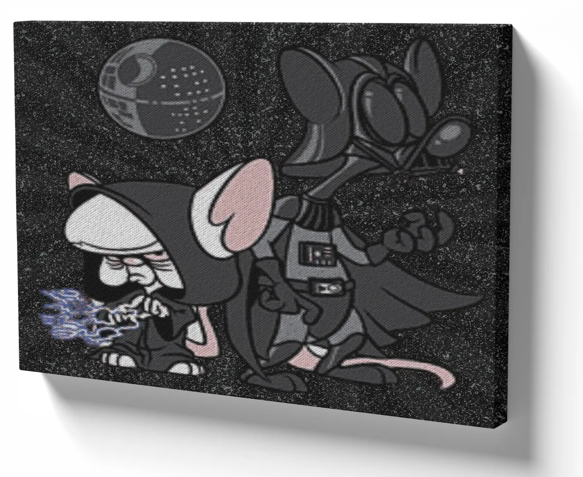 Quadro decorativo tela Pink e o Cérebro darth vader