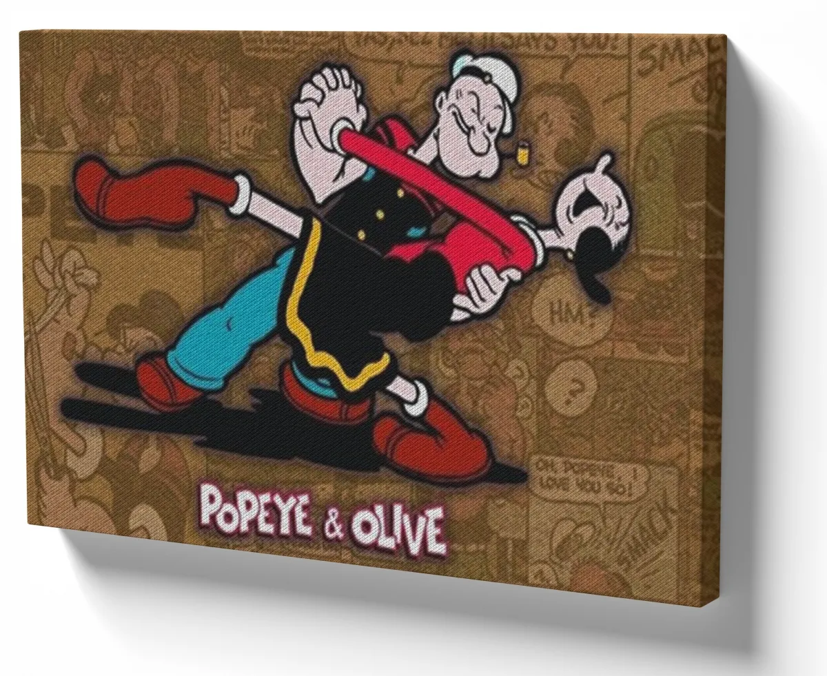 Quadro decorativo tela Popeye e Olivia marinheiro