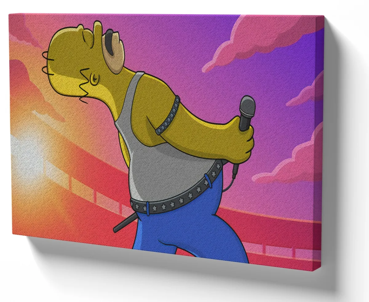 Quadro decorativo tela simpsons homer fredie mercury queen Imagem