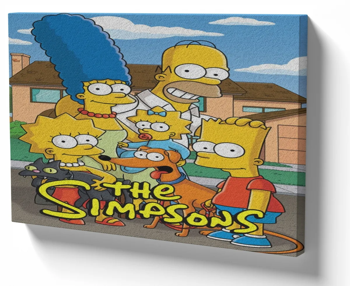 Quadro decorativo tela The Simpsons família