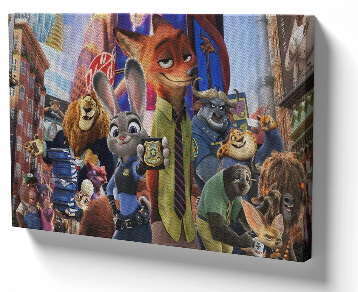 Quadro decorativo tela Zootopia desenho Imagem