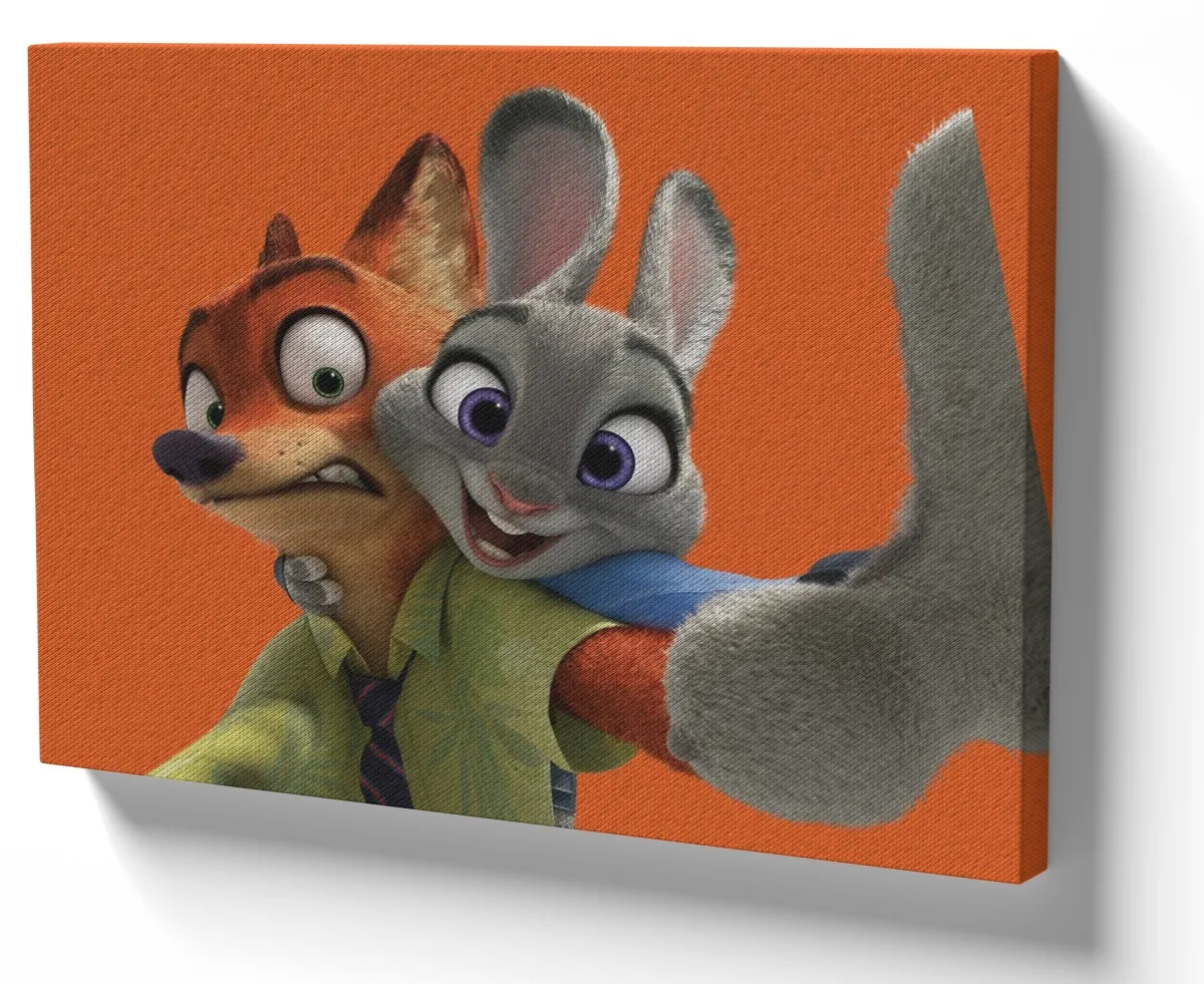 Quadro decorativo tela Zootopia Nick Judy